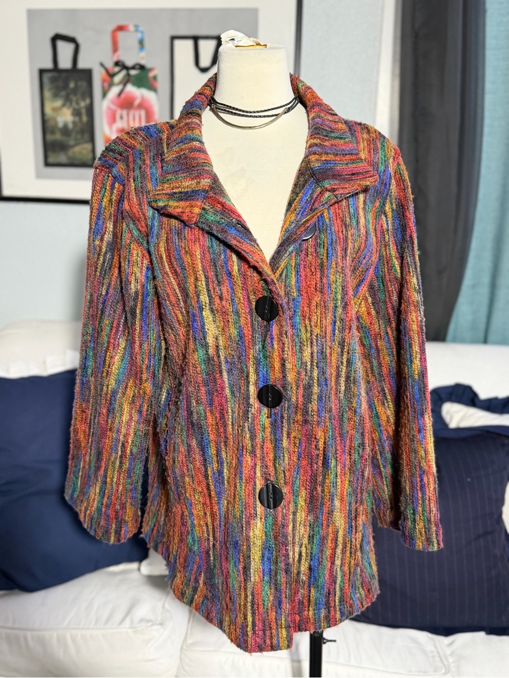 Habitat Multicolor Striped Button-Front Jacket
